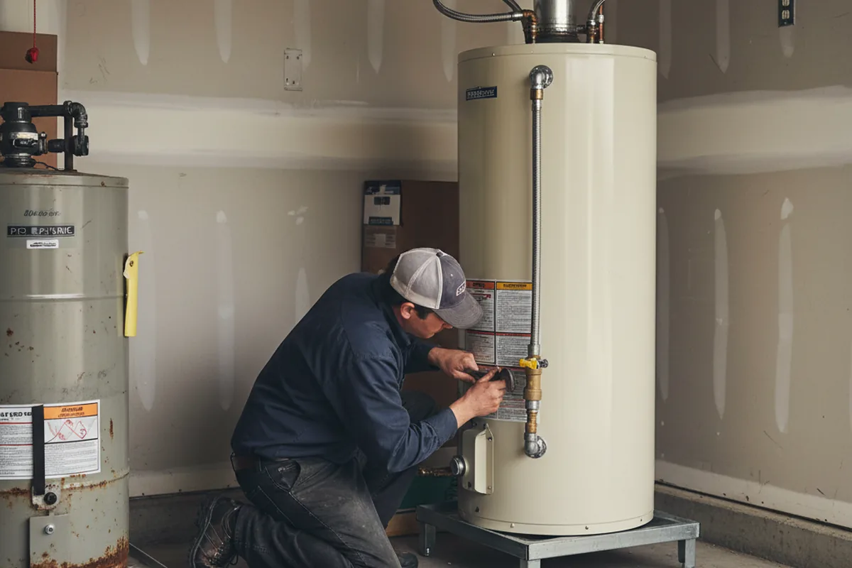 Water heater and shutoff valve replacement in Lester